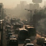 Smoggy Mexico City Street