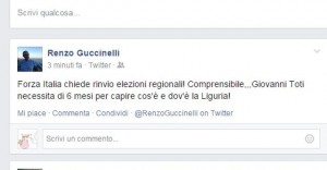 Assessore Guccinelli ironizza su Giovanni Toti