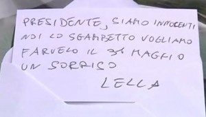 Biglietto di Lella Paita per Berlusconi