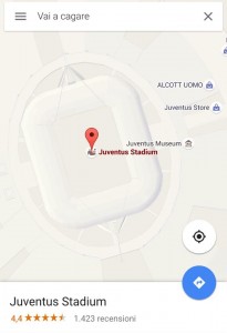 Juventus Stadium da burla con Google Maps