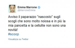 Emma Marrone infastidita dai paparazzi