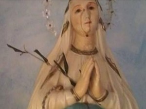 Statua della Madonna piange sangue di capriolo