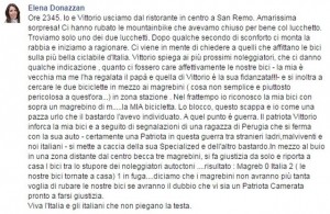 Assessore Elena Donazzan derubata a Sanremo