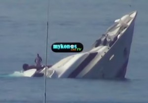 Maxi yacht affondato a Mykonos, in Grecia