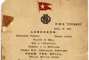 Ultimo menu del Titanic all'asta