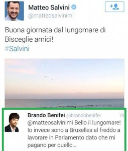 Brando Benifei vs Matteo Salvini su Twitter