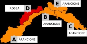 Allerta meteo arancione per pioggia su tutta la Liguria. Allerta rossa per neve in Valbormida e valle Stura