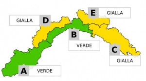 Maltempo Liguria, allerta "gialla" su parte della regione