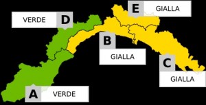 Liguria, domani allerta meteo gialla 