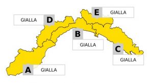 Liguria, allerta gialla su tutta la regione