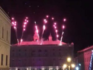 Fuochi d'artificio in piazza De Ferrari